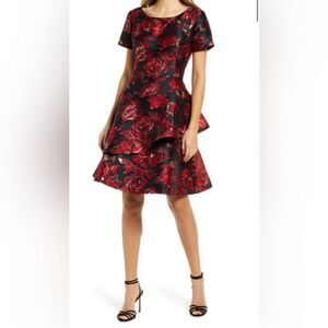 Shani floral jacquard dress size 2 NWT